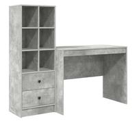 Escritorio Con Cajón 2 Pcs Gris Concreto Vidaxl