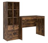Escritorio Con Cajón 2 Pcs Roble Ahumado Vidaxl
