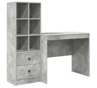 Escritorio Con Cajón Con Estante 2 Pcs Gris Concreto Vidaxl