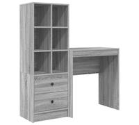 Escritorio con cajón con estante 2 pcs Gris Sonoma