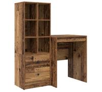 Escritorio Con Cajón Con Estante 2 Pcs Madera Vieja Vidaxl