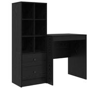 Escritorio con cajón con estante 2 pcs Roble