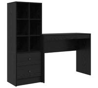 Escritorio con cajón con estante 2 pcs Roble
