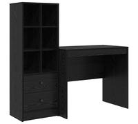 Escritorio con cajón con estante 2 pcs Roble