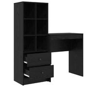 Escritorio con cajón con estante 2 pcs Roble