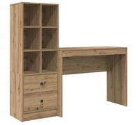 Escritorio Con Cajón Con Estante 2 Pcs Roble Artesanal Vidaxl