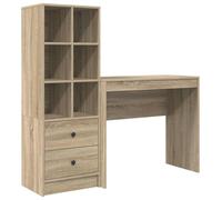 Escritorio con cajón con estante 2 pcs Roble Sonoma