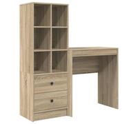 Escritorio con cajón con estante 2 pcs Roble Sonoma