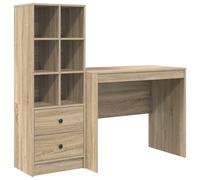 Escritorio con cajón con estante 2 pcs Roble Sonoma