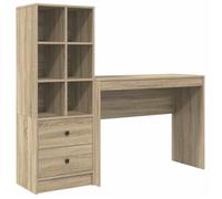 vidaXL Escritorio 145,5 x 40 x 127 cm con cajón y estante Multicolor Roble Sonoma 2 uds