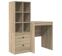 Escritorio Con Cajón Con Estante 2 Pcs Roble Sonoma Vidaxl