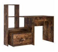 Escritorio Con Cajón Roble Ahumado 131,5 X 50 X 106,5 Cm Vidaxl