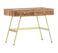 Escritorio Con Cajones Madera Maciza De Acacia 100x55x75 Cm Vidaxl