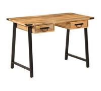 Escritorio Con Cajones Madera Mango Maciza Y Hierro 105x55x70cm Vidaxl