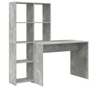 Escritorio Con Estante Gris Concreto 138,5 X 55 X 143 Cm Vidaxl