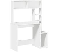 Escritorio con estantería, blanco, 100x45x140 cm, material de madera