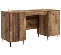 Escritorio con estantería de madera reciclada, 142,5 x 50 x 75 cm, material de madera