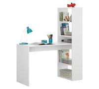 Miroytengo Mesa de ordenador Modelo Duplo con estantería reversible Blanco Artik 120×53×144 cm