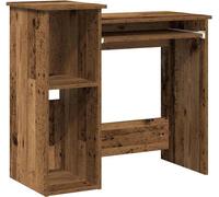 Escritorio con estantería, estilo madera envejecida, 84x40x78 cm, material de madera