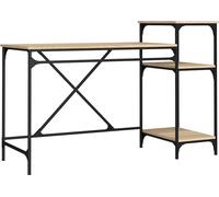 Escritorio con estantería, estilo Sonoma, 135x50x90 cm, material de madera