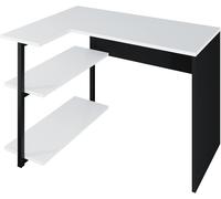 Escritorio con estantería levira sieg ii 110 cm blanco y negro ? me