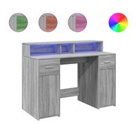 Escritorio Con Led Madera Ingeniería Gris Sonoma 120x55x91 Cm Vidaxl