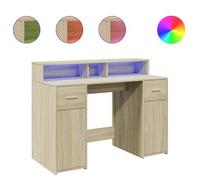 Escritorio Con Led Madera Ingeniería Roble Sonoma 120x55x91 Cm Vidaxl