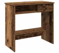 Escritorio de aglomerado de madera de co 80 x 40 x 75 cm con contenedor | Superficie lisa resistente a la humedad, gran superficie de almacenamiento, diseño versátil para estudio y oficina