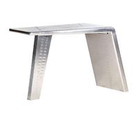 Escritorio De Ala De Avión Metal Plateado 112x50x76 Cm Vidaxl