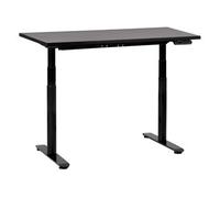 Escritorio De Altura Regulable Eléctrico Diseño Moderno Patas Redondas 120 X 72 Cm Tablero Negro Soporte De Acero Negro Destinas