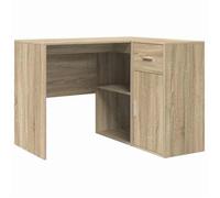 vidaXL Escritorio de Esquina con cajón con estante 102 x 88 x 75 cm Multicolor Roble sonoma