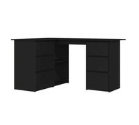 Escritorio De Esquina Madera Contrachapada Negro 145x100x76 Cm Vidaxl