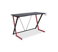 Escritorio de juego ergonómico Urban Factory 120 x 60 cm - Acabado de fibra de carbono - Soporte para auriculares y portavasos - Nuevo