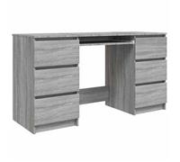 vidaXL Escritorio de madera contrachapada gris Sonoma 140x50x77 cm