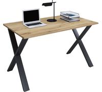 Escritorio de madera | H. 76 x W. 110 x T. 80 cm | Mesa de ordenador simple | pies hechos de metal de alta calidad | Mesa de trabajo | Muebles de oficina - Lona X