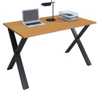 Escritorio de madera | H. 76 x W. 110 x T. 80 cm | Mesa de ordenador simple | pies hechos de metal de alta calidad | Mesa de trabajo | Muebles de oficina - Lona X