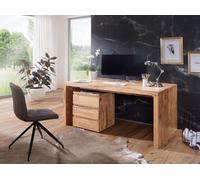 Escritorio de madera maciza de acacia natural, diseño Wohnling, 160 x 80 x 76 cm, modelo WL1.469