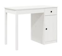 Escritorio De Madera Maciza De Pino Blanco 100x50x75 Cm Vidaxl