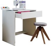 Escritorio de madera | Mesa de ordenador con cajón | H. 75 x W. 77 x D. 50 cm | Muebles de oficina Nitolda