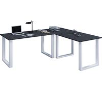 Escritorio de madera VCM | Plano de escritorio de esquina | 160x130 | Forma L izquierda o derecha | Placa de mesa de trabajo 50 cm de profundidad | Muebles de oficina de mesa de ordenador - Lona U