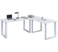 Escritorio de madera VCM | Plano de escritorio de esquina | 160x130 | Forma L izquierda o derecha | Placa de mesa de trabajo 50 cm de profundidad | Muebles de oficina de mesa de ordenador - Lona U
