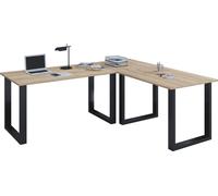 Escritorio de madera VCM | Plano de escritorio de esquina | 160x160 | Forma L izquierda o derecha | Placa de mesa de trabajo 50 cm de profundidad | Muebles de oficina de mesa de ordenador - Lona U