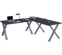 Escritorio de madera VCM | Plano de escritorio de esquina | 160x160 | Forma L izquierda o derecha | Placa de mesa de trabajo 80 cm de profundidad | Muebles de oficina de mesa de ordenador - Lona X