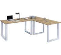 Escritorio de madera VCM | Plano de escritorio de esquina | 190x130 | Forma L Izquierda o Derecha | Placa de mesa de trabajo 50 cm de profundidad | Muebles de oficina de mesa de ordenador - Lona U