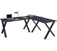Escritorio de madera VCM | Plano de escritorio de esquina | 190x160 | Forma L izquierda o derecha | Placa de mesa de trabajo 50 cm de profundidad | Muebles de oficina de mesa de ordenador - Lona X