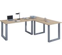 Escritorio de madera VCM | Plano de escritorio de esquina | 190x160 | Forma L Izquierda o Derecha | Placa de mesa de trabajo 80 cm de profundidad | Muebles de oficina de mesa de ordenador - Lona U