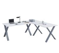 Escritorio de madera VCM | Plano de escritorio de esquina | 220x160 | Forma L Izquierda o Derecha | Placa de mesa de trabajo 80 cm de profundidad | Muebles de oficina de mesa de ordenador - Lona X