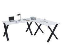 Escritorio de madera VCM | Plano de escritorio de esquina | 220x190 | Forma L Izquierda o Derecha | Placa de mesa de trabajo 80 cm de profundidad | Muebles de oficina de mesa de ordenador - Lona X