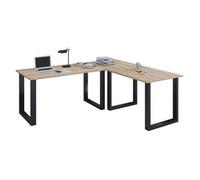 Escritorio de madera VCM | Plano de escritorio de esquina | 160x160 | Forma L izquierda o derecha | Placa de mesa de trabajo 50 cm de profundidad | Muebles de oficina de mesa de ordenador - Lona U