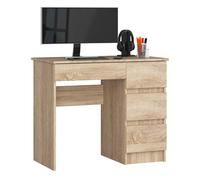 Escritorio de ordenador akord a7 roble sonoma 90 cm con lado derecho 4 cajones frente en color roble sonoma 90x50x77 cm